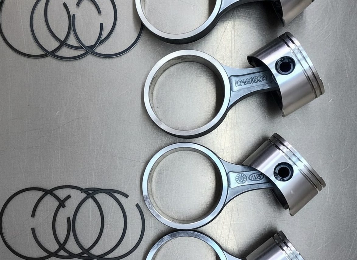 Compressor pistons and rods