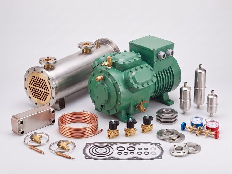 Refrigeration spares and components - compressors, condensers, valves and parts